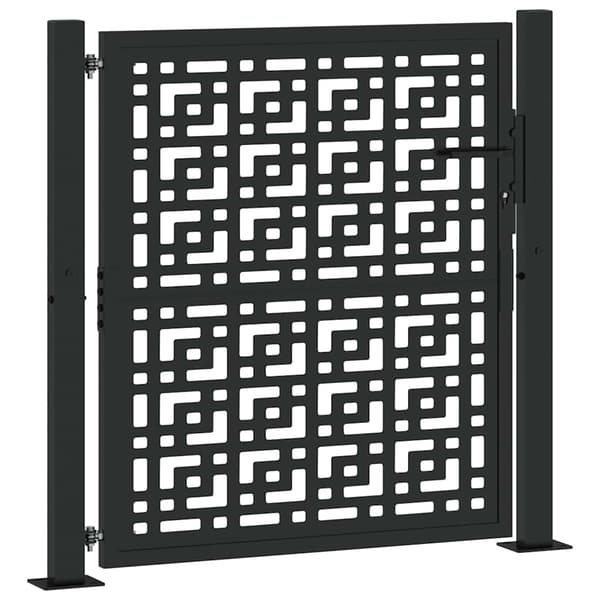 vidaXL havelåge sort 105x106 cm stål krydsmønster