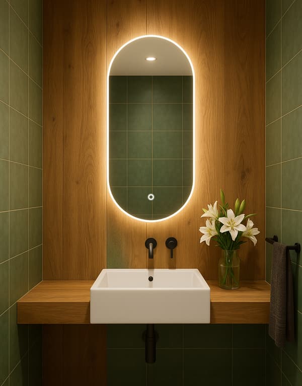 Oval LED Mirror 70x110 with Touch Switch Waterproof IP65 LUNA