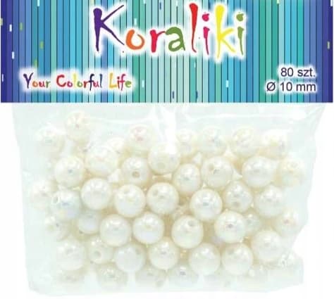 Opalescerande plastpärlor 10 mm 80-pack