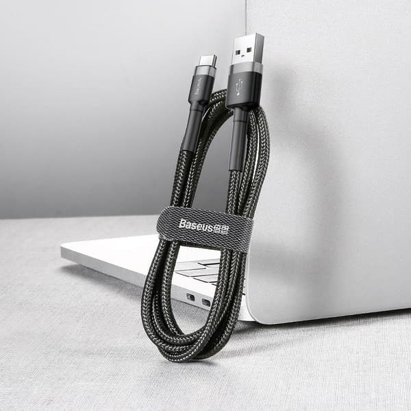 Baseus Cafule 2A USB til USB-C Kabel 3m (Grå-Sort)