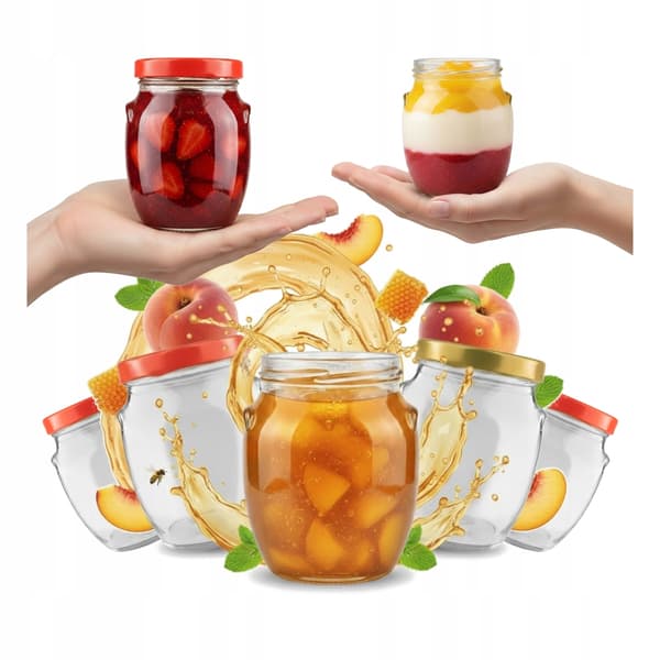 5x Glasburk Amfora 145 ml Sylt Konserver Honung Örter + Kork 5 Styck