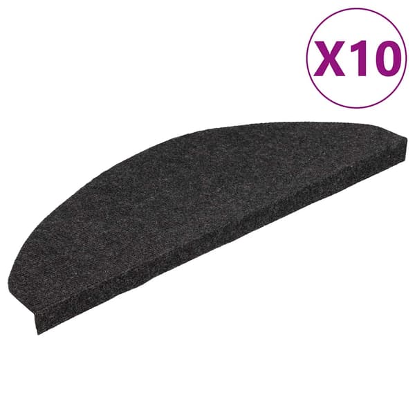 vidaXL selvklæbende trappetrin, 10 stk., sorte, 65x22,5x3,5cm