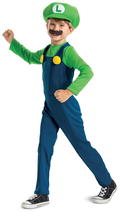 Luigi Super Mario Nintendo-kostym 7-8 år