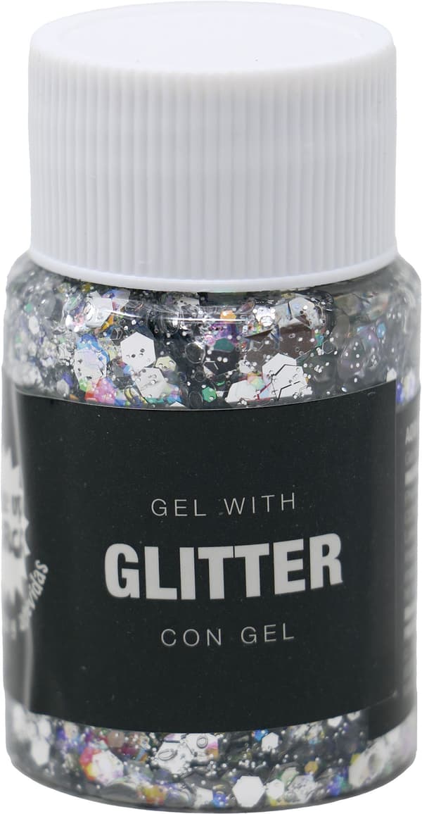 Glittergel SILVER Dekorativ Makeup 20g