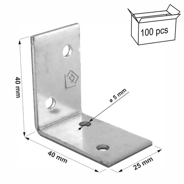 (z) Monteringsvinkel KM0 40x40x25x2,0 (100)