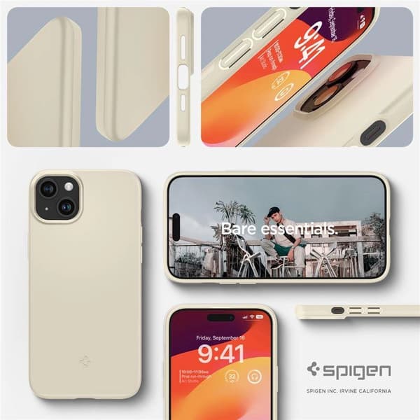 Spigen Thin Fit-cover til iPhone 15 Plus - Beige