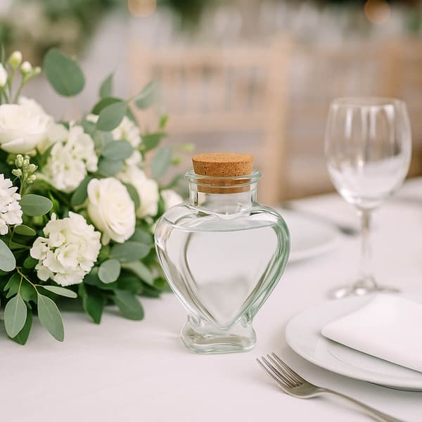 5x AMOR Glasflaskor 150ml Hjärtflaska för Alkohol Vin Bröllopspresent