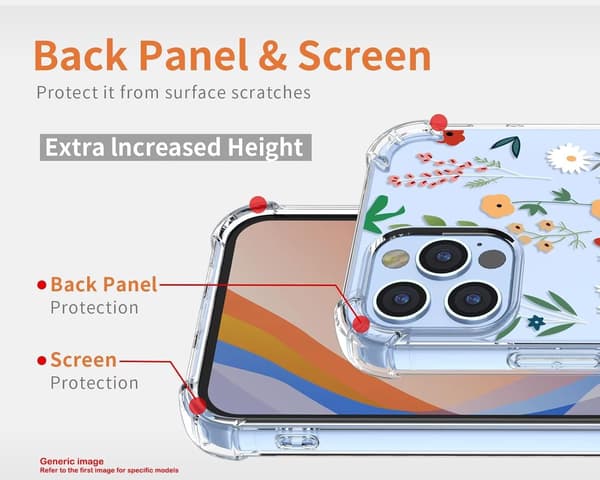 ETUI TIL SAMSUNG GALAXY A04 TRANSPARENT FARVERIGE BLOMSTER SØD HØJ