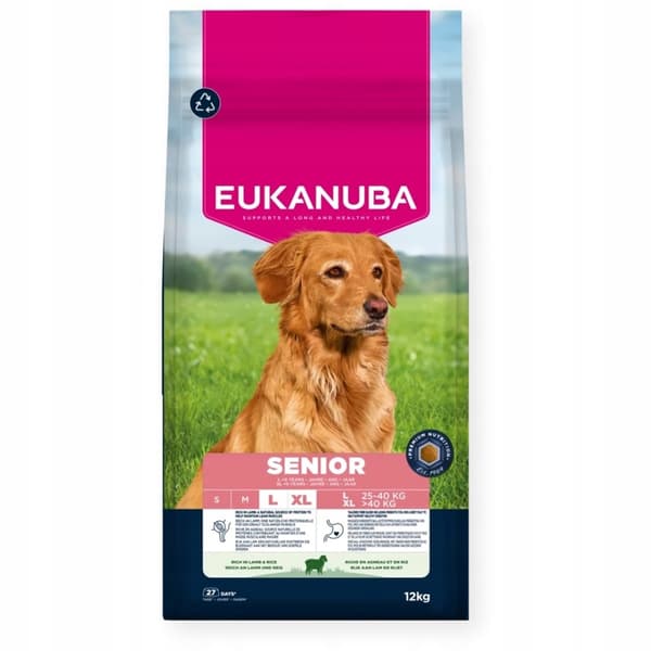 Eukanuba Senior Large 12 kg tørfoder til hunde med lam og ris