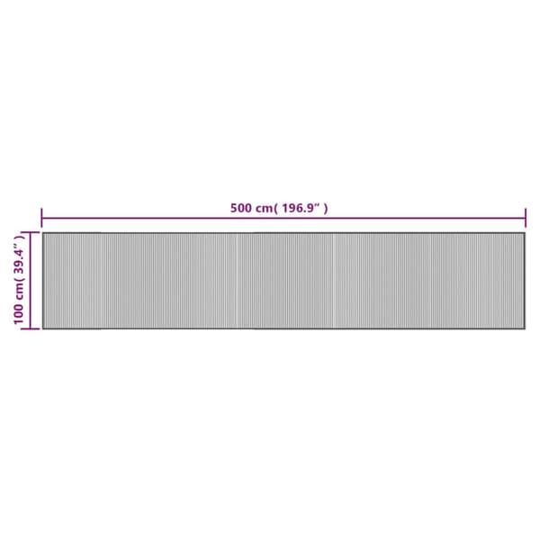vidaXL Suorakulmainen matto, harmaa, 100x500 cm, bambu