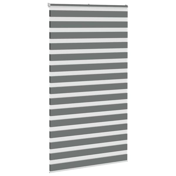 vidaXL Zebrarullgardin, mörkgrå, tygbredd 115,9 cm, polyester