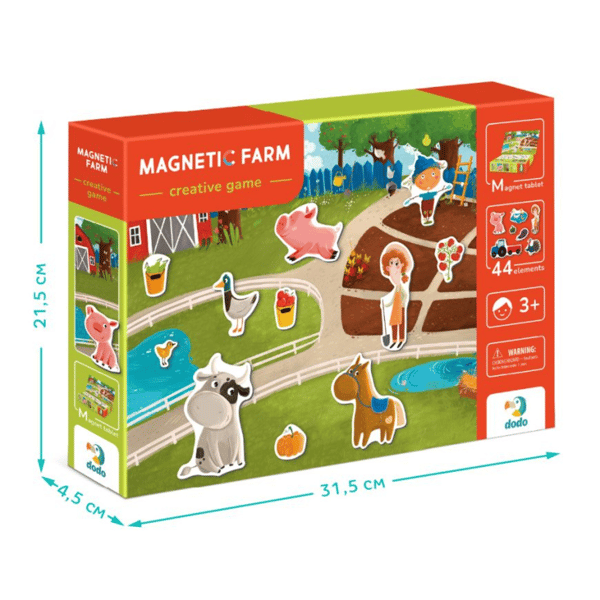 MAGNETISK SPIL "FARM" MEGA SÆT MAGNETISK BRÆT 44 DELE MAGNETER 200260