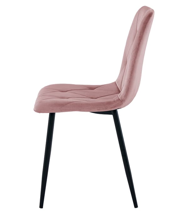 LIBRA-tuoli - pinkki sametti / mustat jalat x 2