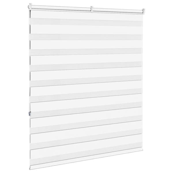 vidaXL Zebrarullgardin, vit, tygbredd 130,9 cm, polyester