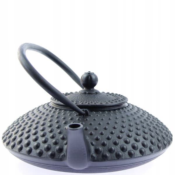 Støbejernskedel 1,25L sort infuser med si til te og krydderurter