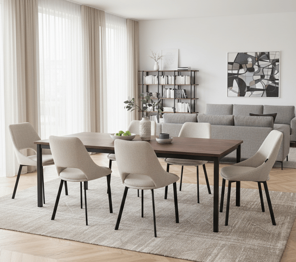 LUMO polstret lænestol, beige stof
