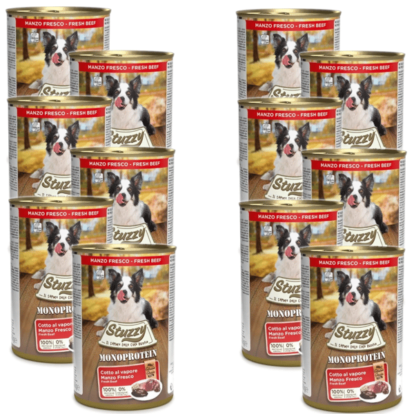 Stuzzy Monoprotein vådfoder til hunde med oksekød 12x400g
