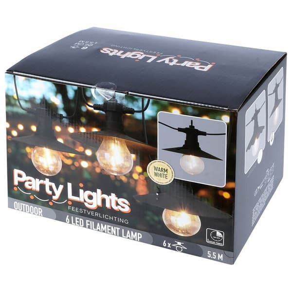 Haveguirlande LED 5,5 m 6 stk.
