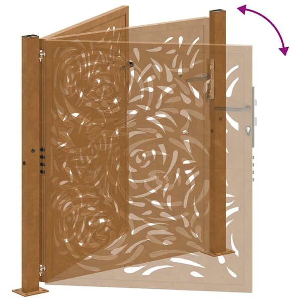 vidaXL havelåge 105x105 cm rustfrit stål flammemønster