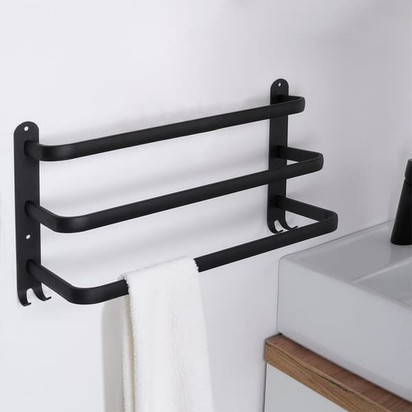 Håndklædeholder aluminium sort 40 cm