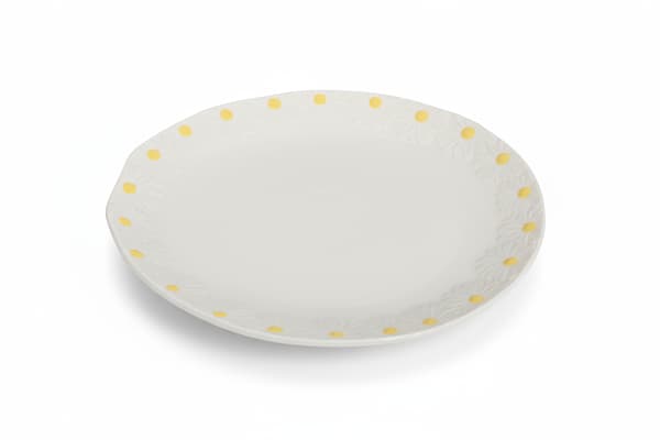STOR MIDDAGSTALLERKEN TIL SERVERINGSFAT 26 CM HVID KERAMIK DAISY LINE