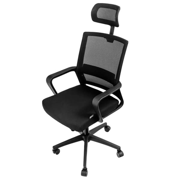 Furvelo Basic PLUS drejelstol – sort kontortstol med rotationsfunktion