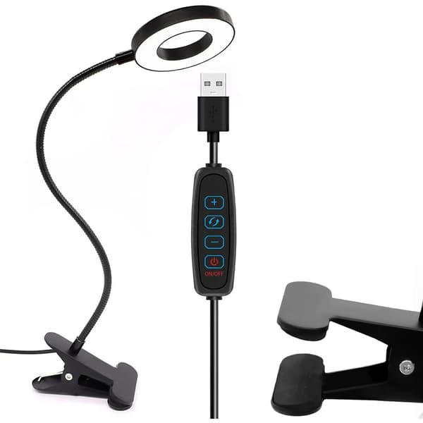 LED skrivebordslampe med klips - DML5 - Sort