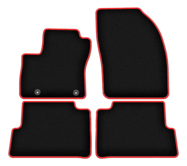 Velour gulvmåtter med rød kant til Ford C-MAX MK2 minivan (2010-2012)