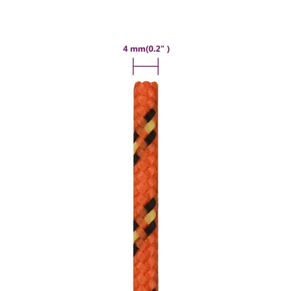 vidaXL Segelrep, Orange, 4 mm, 250 m, Polypropylen