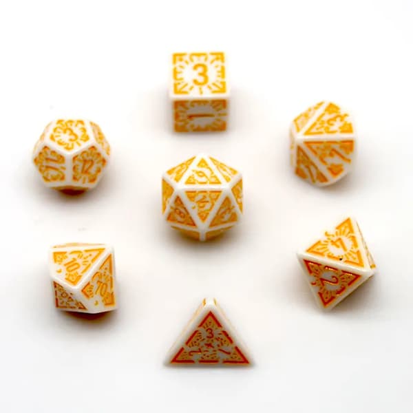 RPG terninger Bard og Archer sæt med 7 metalterninger