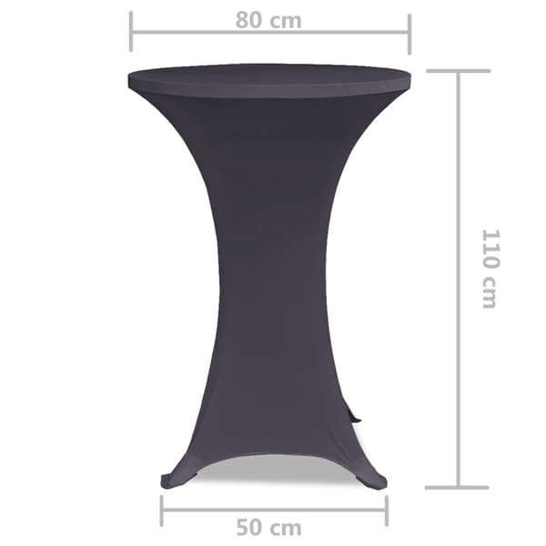 vidaXL fleksibelt borddæksel antracitgrå 2 stk. 80 cm
