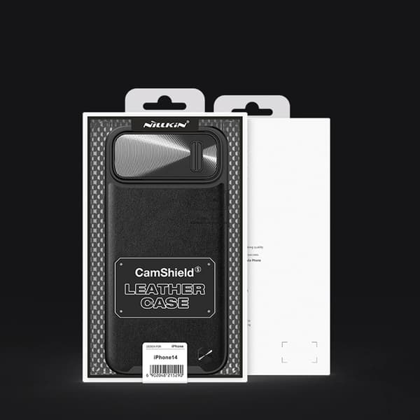 Nillkin CamShield Läderfodral S iPhone 14 Plus Skal med Kameraskydd Grönt