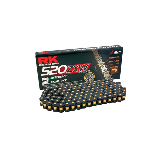RK SW520ZXW/114 åben drivkæde med sort stift/guldstifter