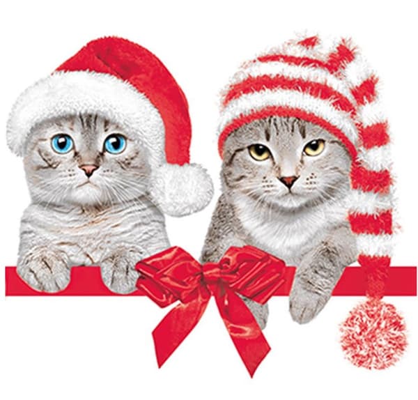 Juleservietter julemandens katte 33x33cm 20 stk.