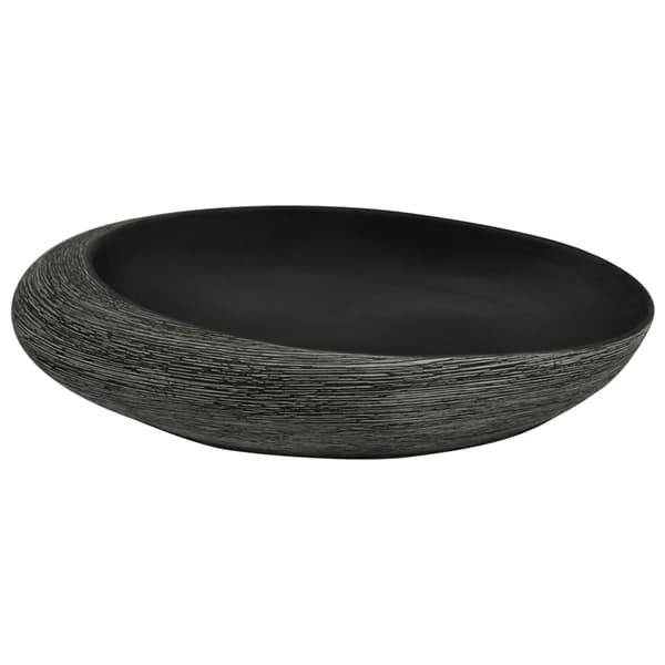 vidaXL bordvask, grå og sort, oval, 59x40x14 cm