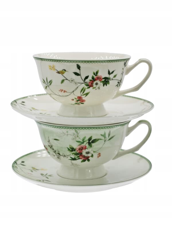 KOPP-SET MED 2 DELAR 220 ml MED FAT FÖR TE OCH KAFFE