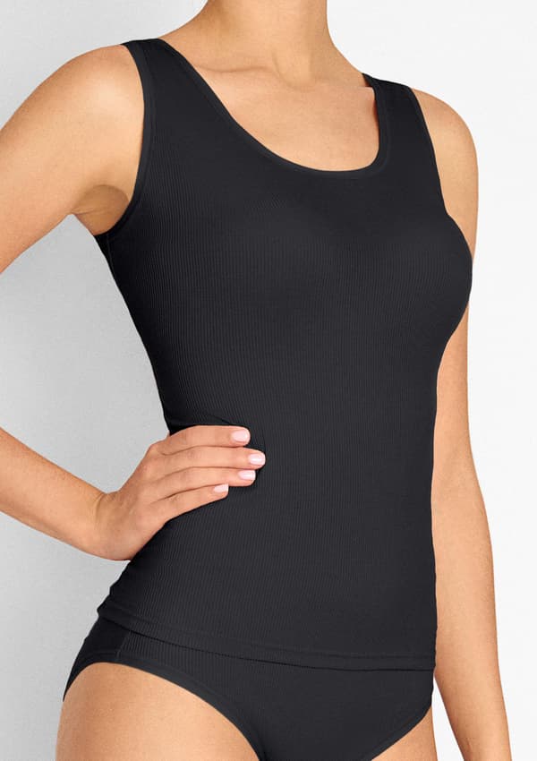 Top dame sort ribbet termisk Poupee Marilyn L