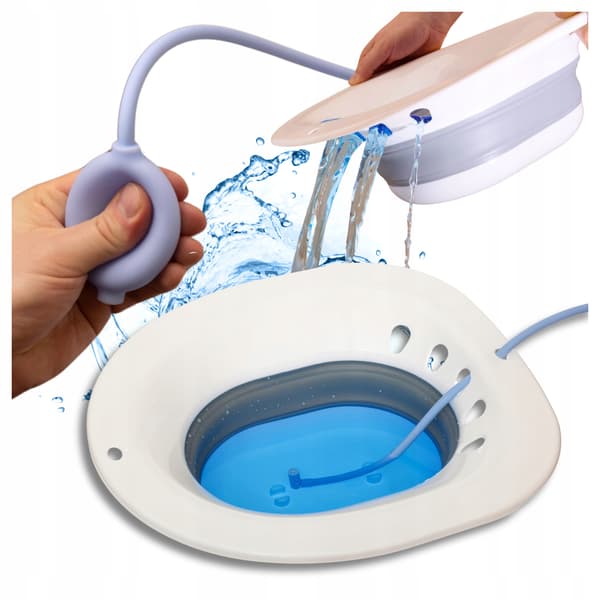 Bidé för intimhygien, toalettsitsskydd med pump