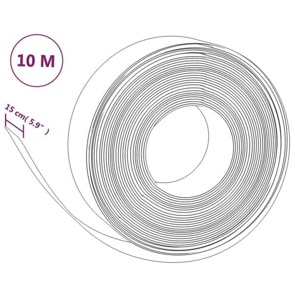 vidaXL havekant, 4 stk., sort, 10 m, 15 cm, polyethylen