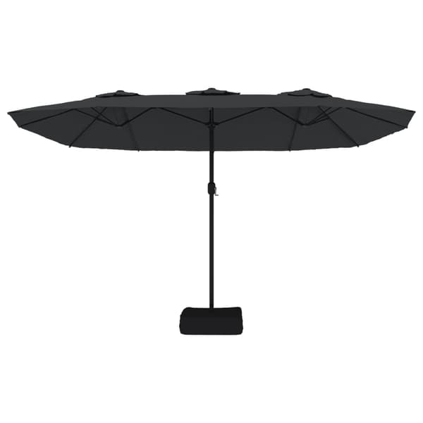 vidaXL dobbelt haveparasol med LED sort 449x245 cm