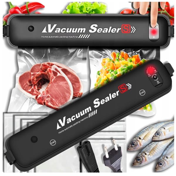 VAKUUMFORSEGLINGSMASKINE TIL FØDEVARER + POSER