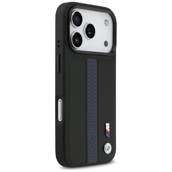 BMW M Perforeret Stribet Logo MagSafe-cover til iPhone 17 Pro - Blå