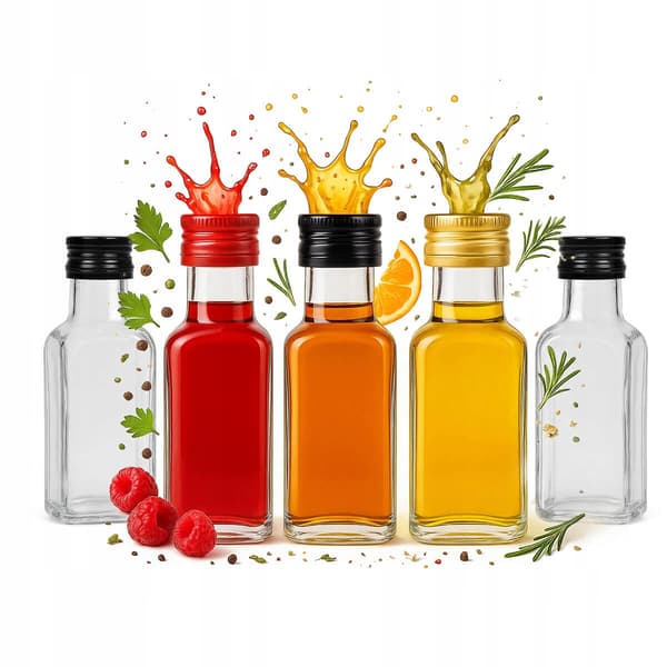 QUADRA 100ml flaska med KORK för VODKAJUICE BRÖLLOPSGLASFLASKOR PROVER