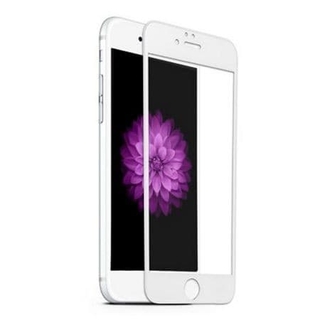 CO2 hærdet glas, til iPhone 6 6S, 10D, hvid