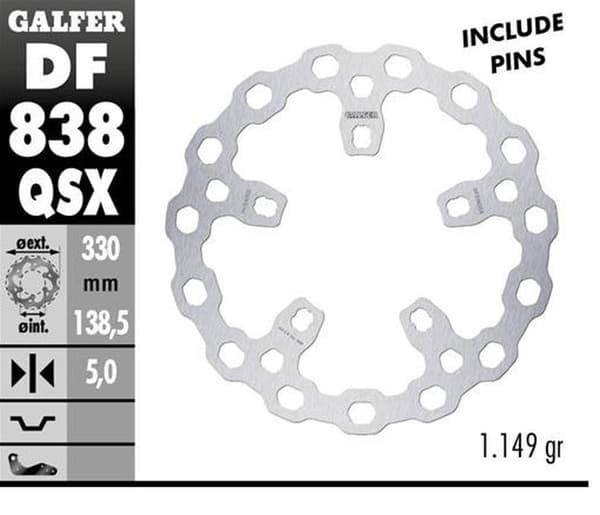 GALFER FORRESTE BREMSESKIVE HARLEY-DAVIDSON (330X138X5) (CUBIQ)