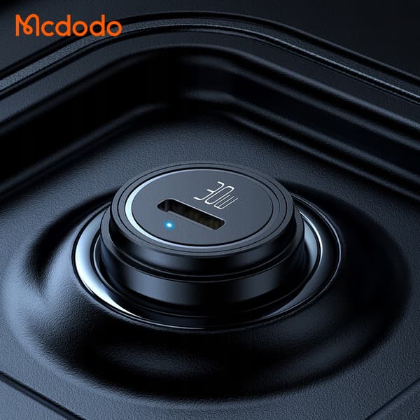 MCDODO HURTIG BILOPLADER TIL USB-C TELEFON LED + LIGHTNING-KABEL