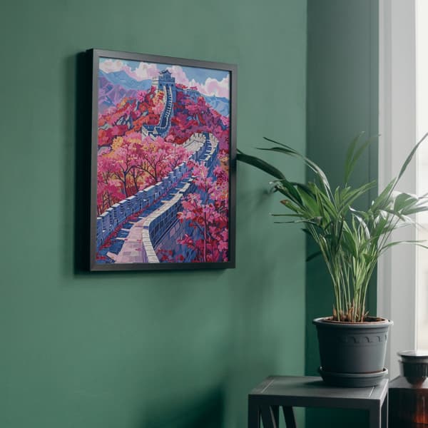 MALING EFTER TAL MED RAMME Billeder til maleri - Den Kinesiske Mur 40x50 cm