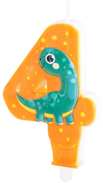 Kagelys Nummer 4 FIRE Dino DINOSAUR