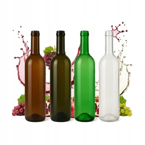 10X VINFLASKOR 0,75L + KORKAR - 3 FÄRGER