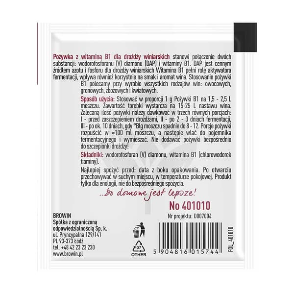 Vinnäringsämne med vitamin B1